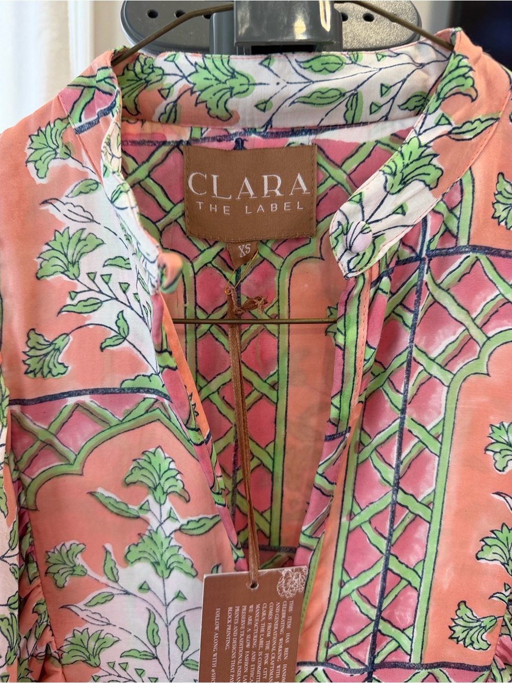 Clara The Label Cassia Floral Maxi Dress Peach Quartz XS - Picture 10 of 16